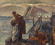 Ion Theodorescu Sion Ovidiu in exil Spain oil painting artist